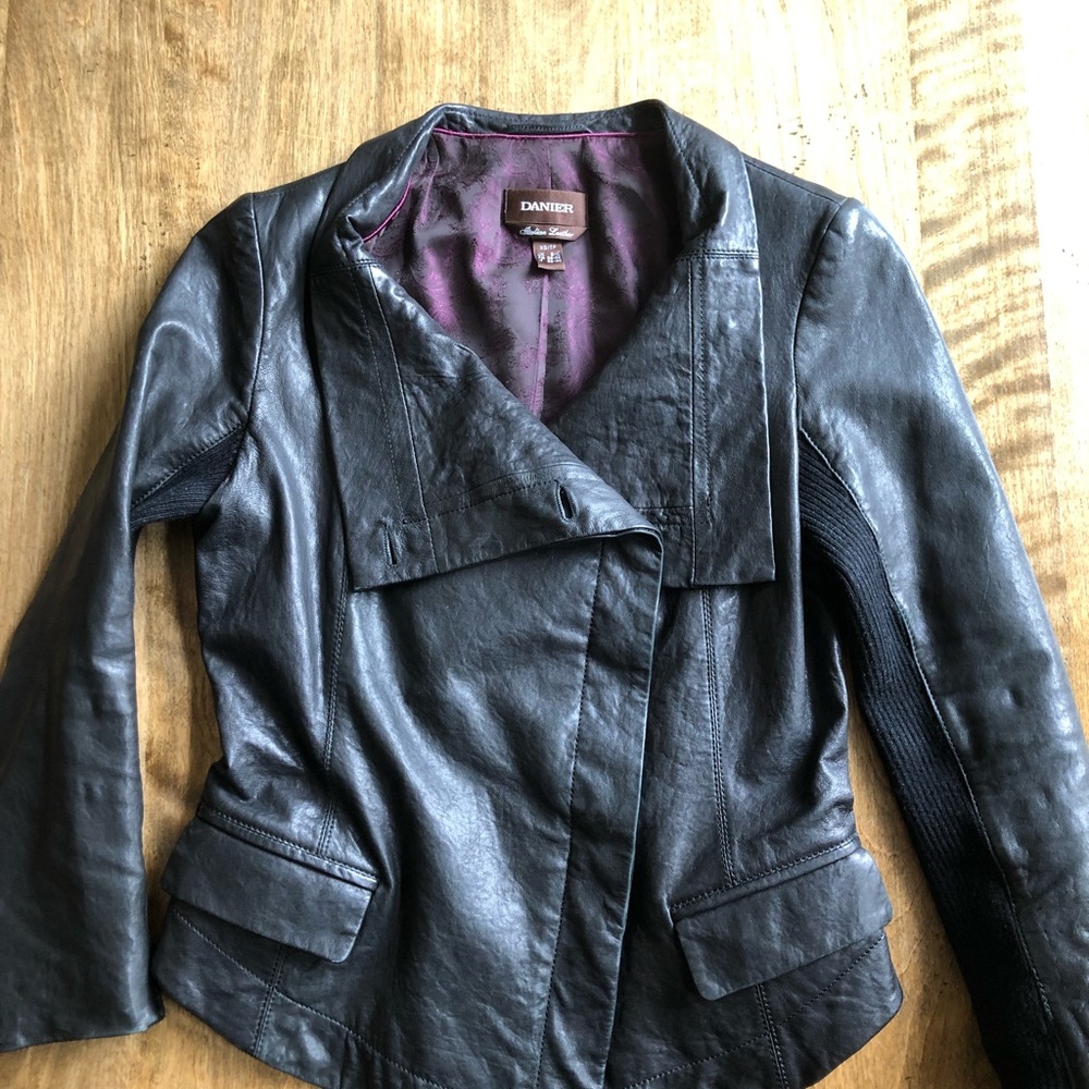 Danier Italian Leather Black Jacket XS - Picture 1 of 6